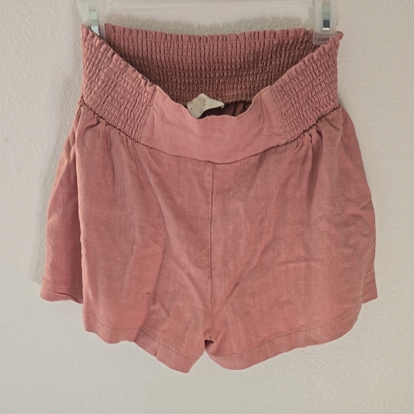 Women's Pink Smocked Shorts - Picture 4 of 7